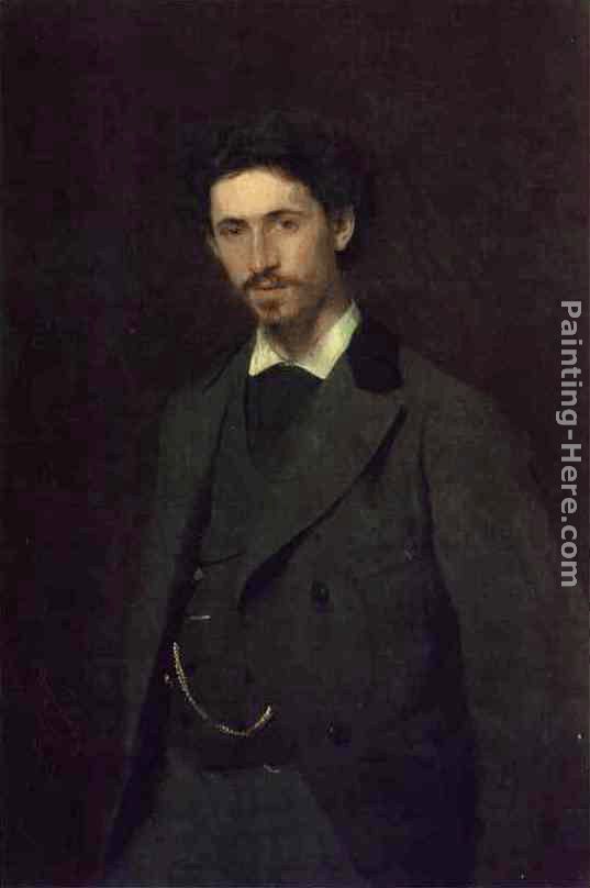 Portrait of the Artist Ilya Repin painting - Ivan Nikolaevich Kramskoy Portrait of the Artist Ilya Repin art painting